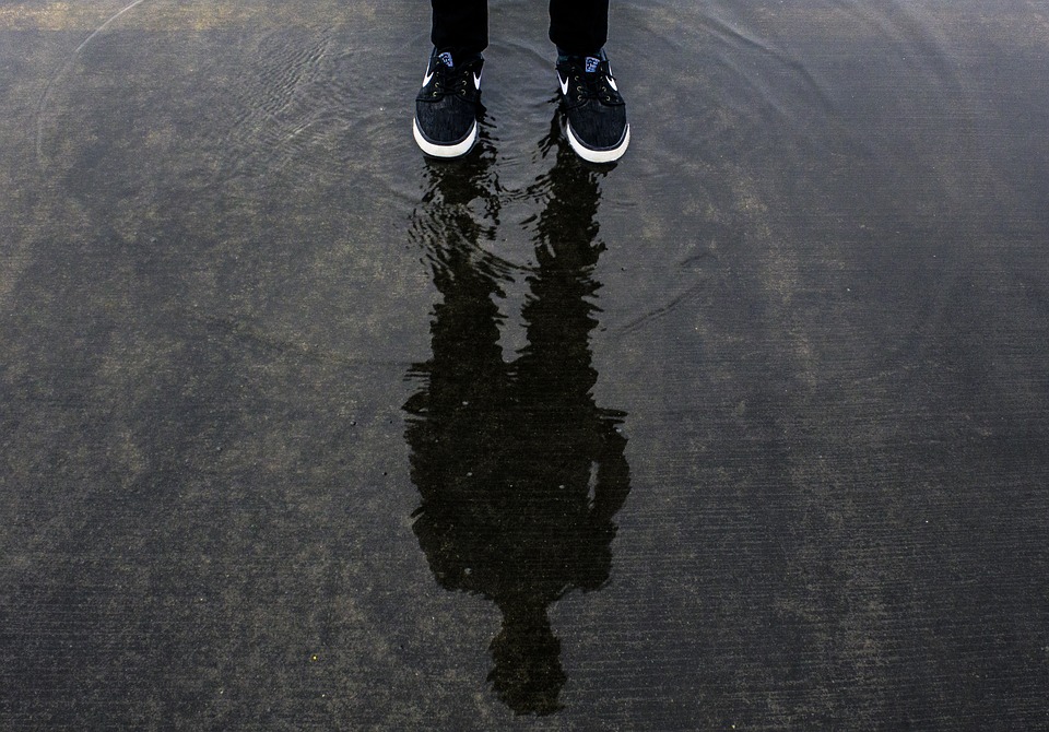 Man Feet Outdoors Person Footwear Reflection